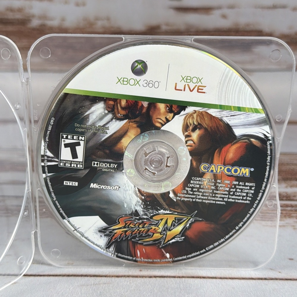 Street Fighter IV Xbox 360 Disc Only NO TRACKING Cleaned Resurfaced